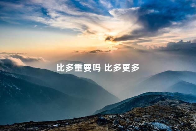 比多重要吗 比多更多